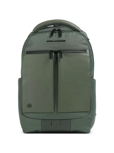 PIQUADRO panelled logo-plaque backpack Green CA6620S136VE