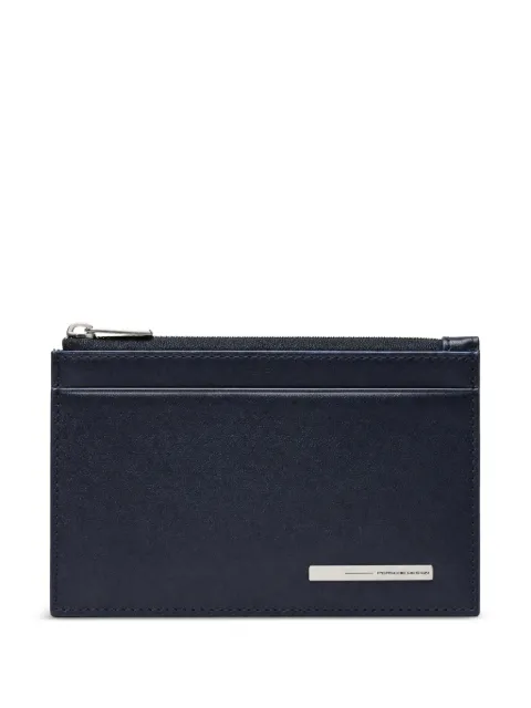 PIQUADRO logo-plaque leather cardholder Blue PP6504B2RBLU2E