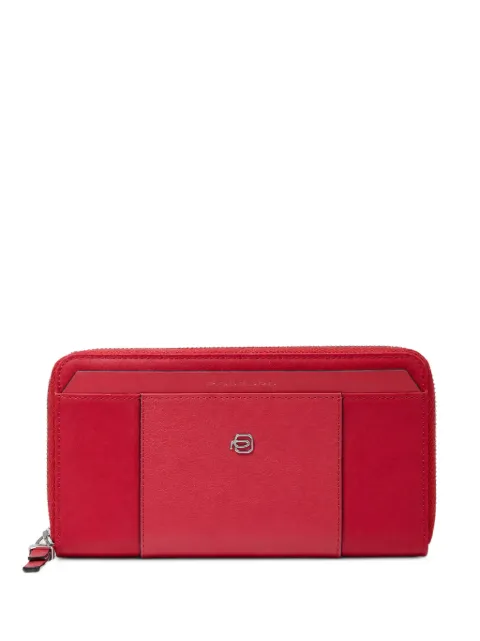 PIQUADRO logo-plaque zip-around wallet Red PD1515W92T