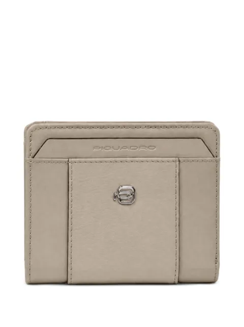 PIQUADRO logo-plaque leather wallet Grey PD6660W92TRBE