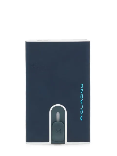 PIQUADRO logo-print card holder Blue PP4825B2RBLU2