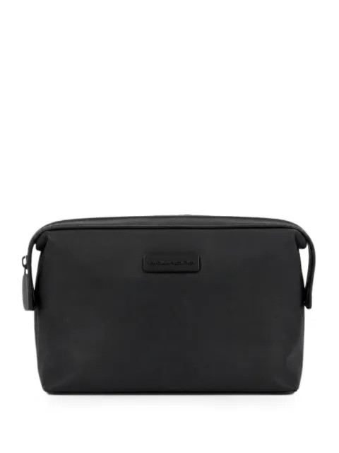 PIQUADRO logo-patch wash bag Black BY3851MOSN