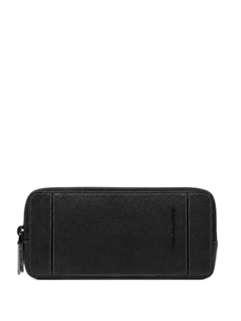 PIQUADRO logo-embossed zip-around clutch bag Black AC2141S134RN
