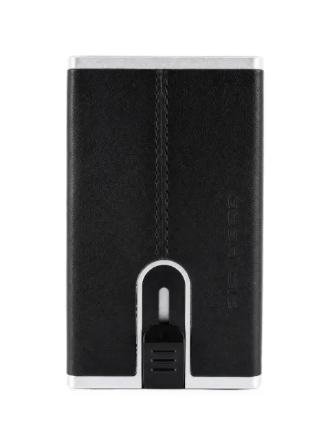 PIQUADRO logo-embossed leather cardholder Black PP4825B3RN