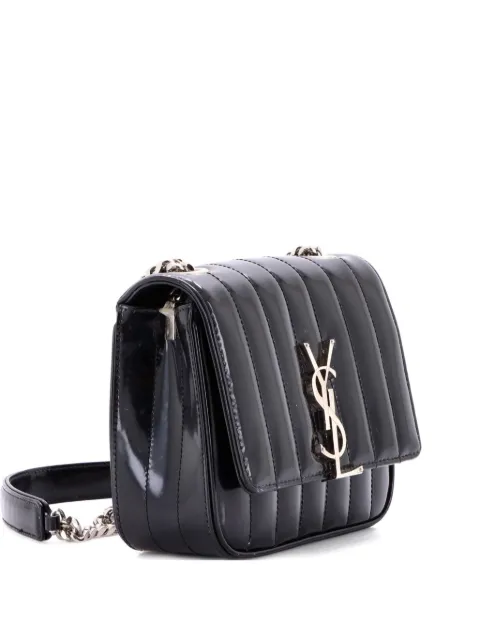 Saint Laurent Pre-Owned Vicky Crossbody Bag Vertical Quilted Patent Small shoulder bag Black HD3NWWBY1C53FCQD
