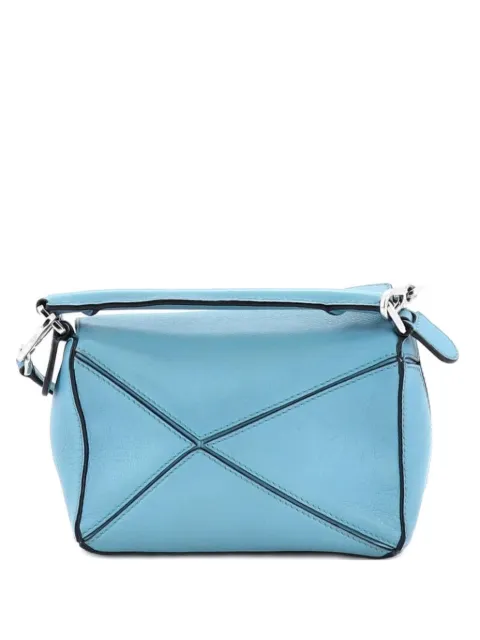 Loewe Pre-Owned Puzzle Bag Leather Mini crossbody bag Blue I11KDMOIAH6CF7NK