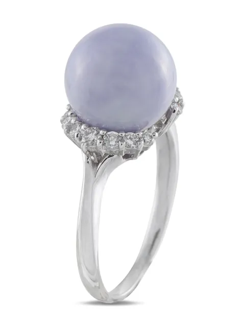 LB Exclusive diamond and jade ring Silver 5350
