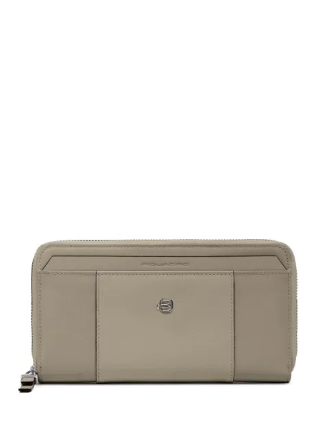 PIQUADRO logo-plaque zip-around wallet Neutrals PD1515W92TRBE