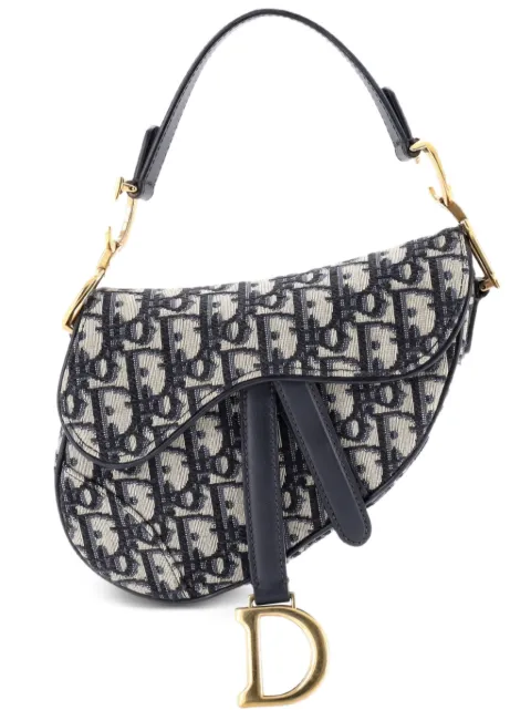Christian Dior Pre-Owned Saddle Handbag Oblique Canvas Mini shoulder bag Blue Y5EJAPA07IJLBDHH