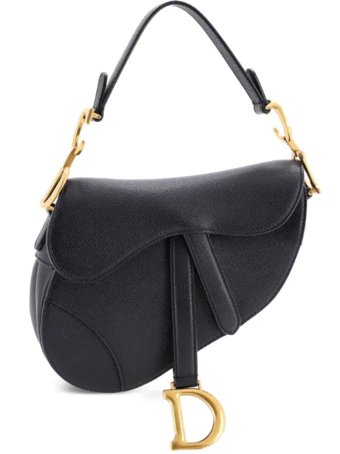 Christian Dior Pre-Owned Saddle Handbag Leather Mini shoulder bag Black EGE3O6A0LIP3K7LV