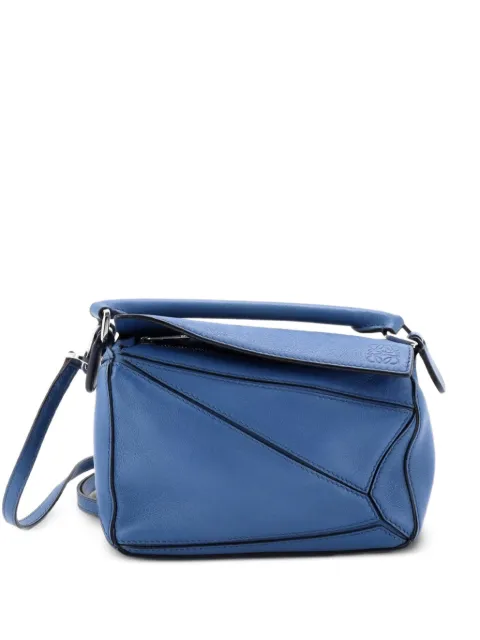Loewe Pre-Owned Puzzle Bag Leather Mini crossbody bag Blue 9IT8VBQD207EA2BR