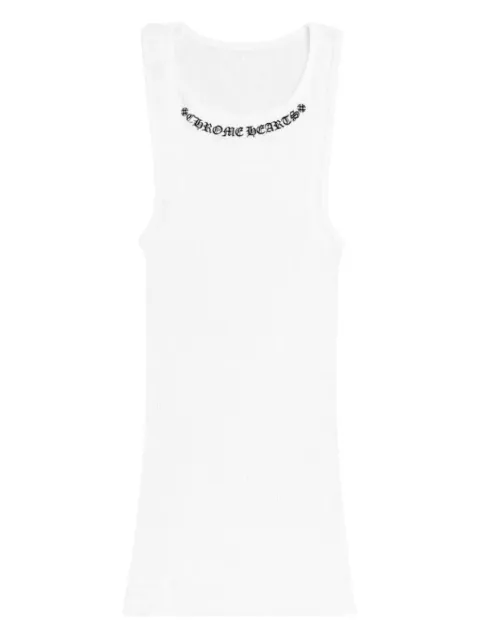 Chrome Hearts logo ribbed tank White CHRM0572