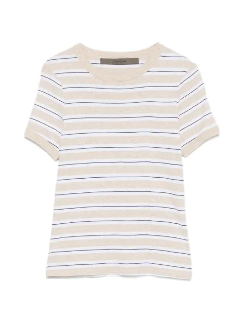Enza Costa striped cotton T-shirt Neutrals 1CTS30194