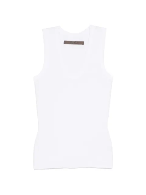 Enza Costa textured rib cotton tank top White SSLR3744