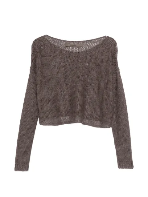 Enza Costa boat-neck sweater Grey LINO8109
