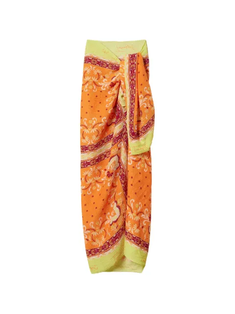 TWINSET embossed sarong with print Orange 261LB4ADD
