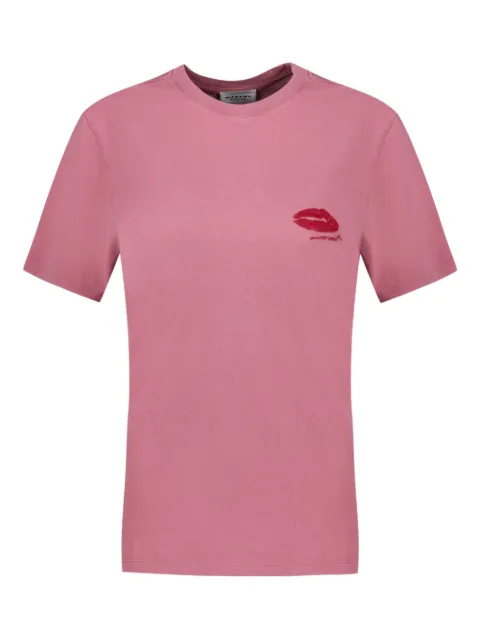 MARANT ÉTOILE Zewel bisou edition cotton T-shirt Pink TS0001FAD1N06E
