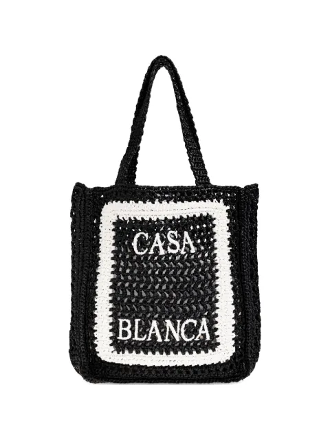Casablanca woven logo tote bag Black ASP26BAG17502