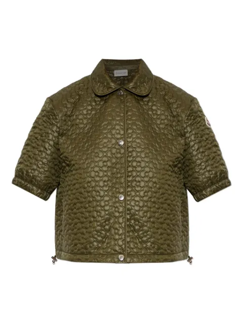 Moncler flower quilted short-sleeve top Green L10932F00002788UX