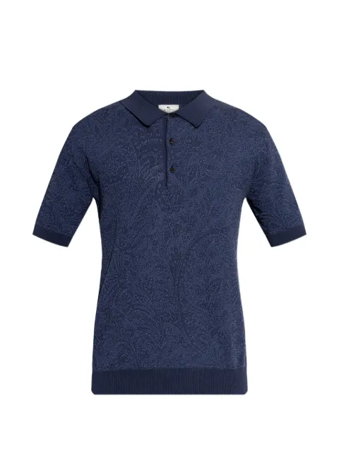 ETRO paisley buttoned polo shirt Blue MRKF0004AQ421