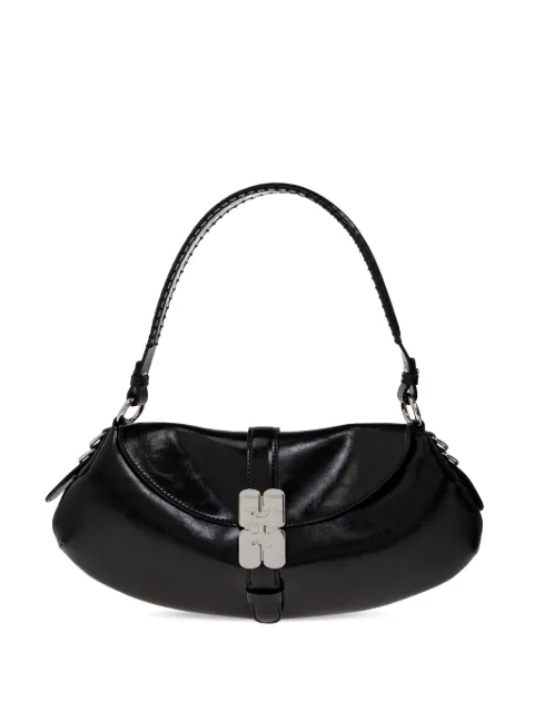 GANNI logo-buckle shoulder bag Black B2070061