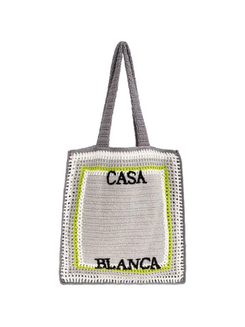 Casablanca logo crocheted tote bag Grey ASP26BAG17601