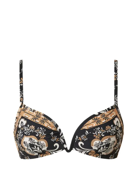 TWINSET padded triangle bikini top with print Black 261LBMQ33
