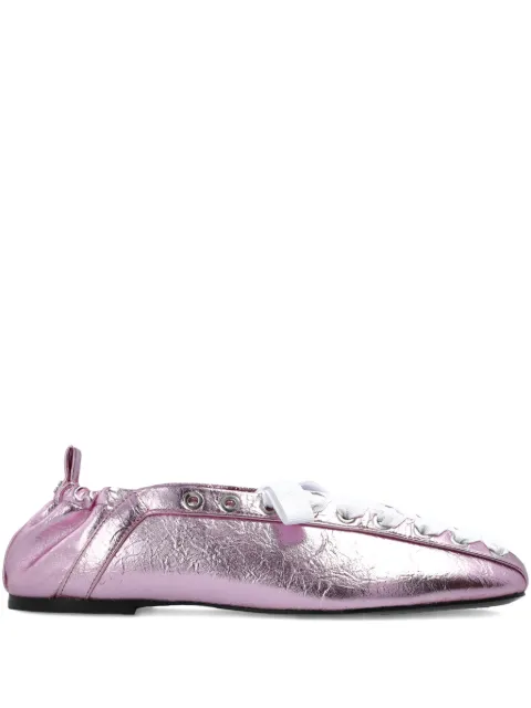 GANNI lace-up ballerinas Pink B1020041