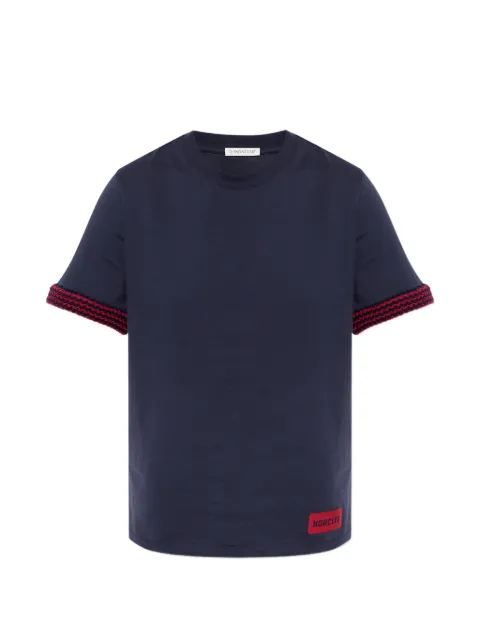 Moncler contrasting-trim T-shirt Blue L10938C0000489AUO