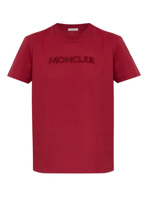 Moncler logo-embroidered T-shirt Red L20938C0002189AUO