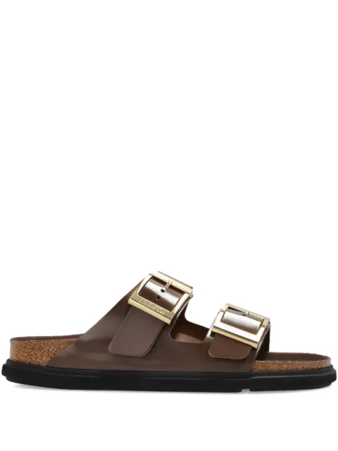Birkenstock Arizona Droplet Buckle patent-leather sandals Brown 1031859