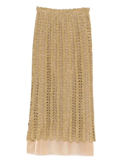 Atu Body Couture open-knit midi skirt Gold AT26117