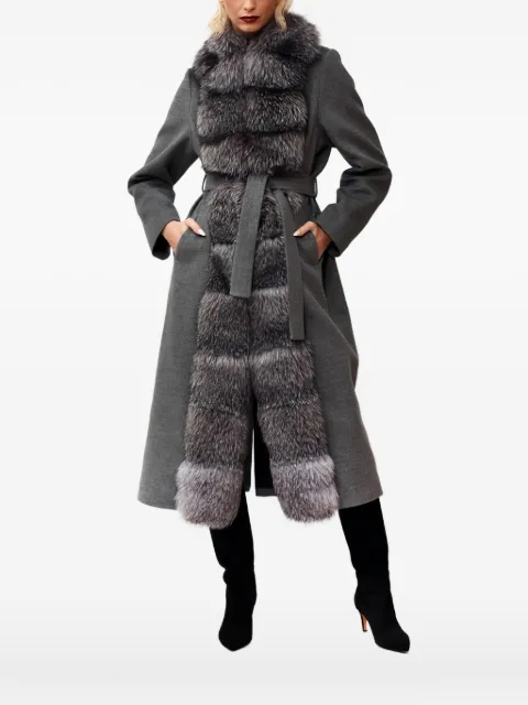 Poche Paris belted midi coat Grey WW220GREY