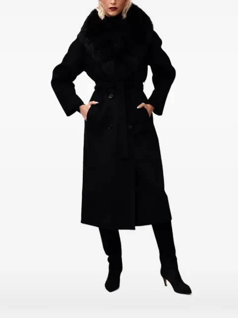 Poche Paris single-breasted belted coat Black WW260BLACK