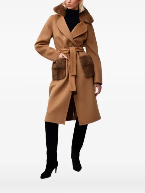 Poche Paris belted midi coat Brown WW200CAMEL