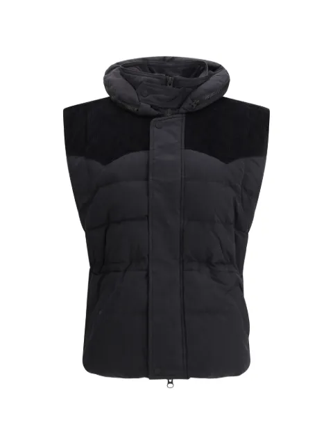 MARANT ÉTOILE corduroy-panel hooded gilet Black GI0082FAC3G01E