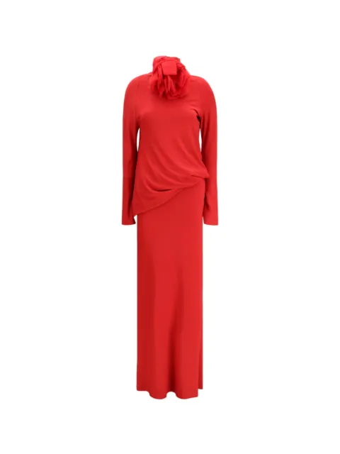 Magda Butrym floral-appliqué maxi dress Red 330426