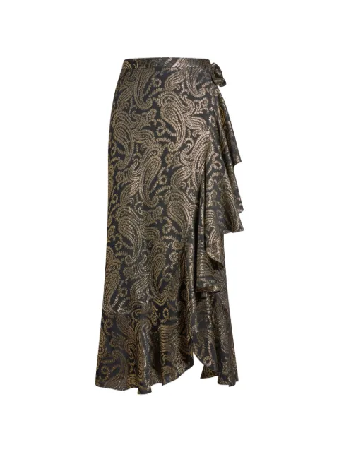 ETRO paisley ruffled skirt Black WRFA017699TJA93