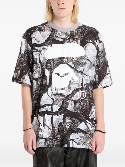 A BATHING APE® Tree Edge Camo Ape Face T-shirt White 001CSL801012MWHT