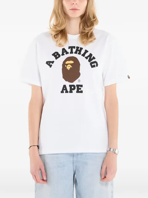 A BATHING APE® College logo-print T-shirt White 001TEL801001M