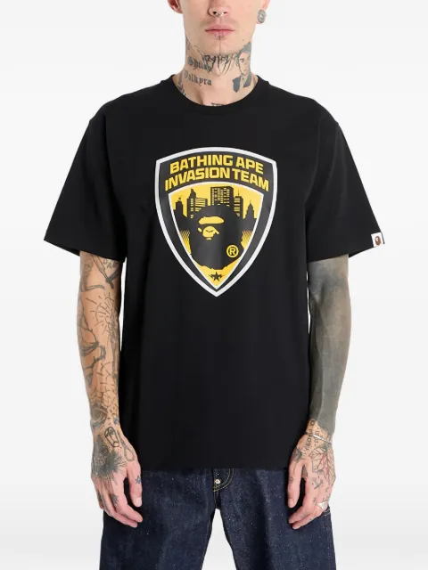 A BATHING APE® emblem short-sleeve T-shirt Black 001TEL801049MBLK