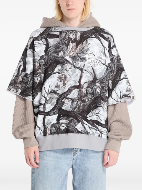 A BATHING APE® Tree Edge Camo layered hoodie Neutrals 001PPL801003M