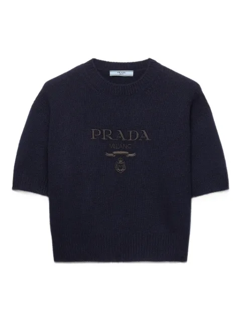 Prada wool and cashmere crew-neck sweater Blue P24Z1US23113LY