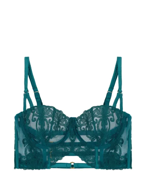 Fleur Of England Olivia Longline lace bra Green OLIVIALONGLINEBALCONYBRA