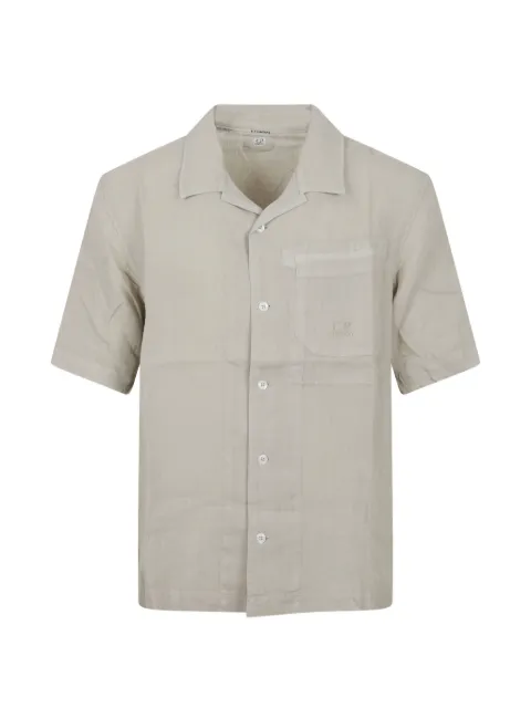 C.P. Company linen boxy short sleeve button shirt Neutrals 20CMSH258A110533G904