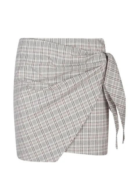 MARANT ÉTOILE check-pattern tie-detail mini skirt Grey JU0447FAD1F01EECPK