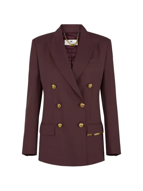 Elisabetta Franchi peaked-lapel double-breasted blazer Brown GI22061E2