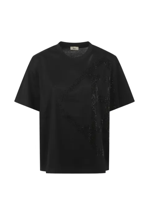 Herno rhinestone-embellished logo t-shirt Black JG000321D521259393