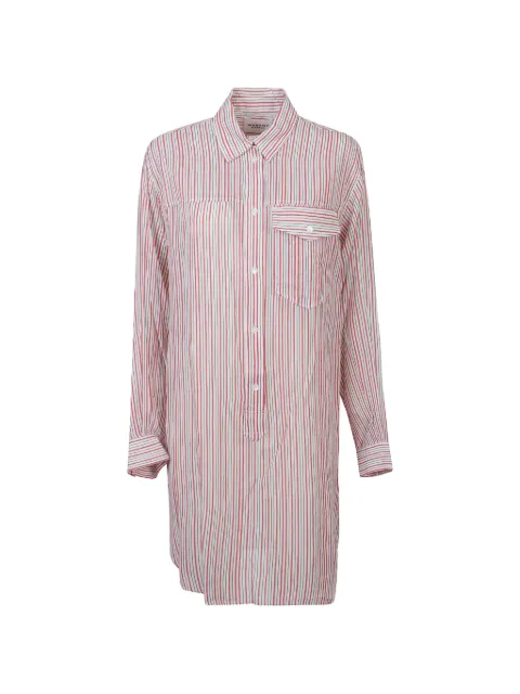 MARANT ÉTOILE striped chest-pocket dress White RO0982FCD1I04EECRD