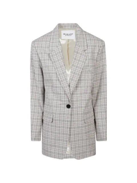 MARANT ÉTOILE checked buttoned jacket Neutrals VE0611FAD1F01EECPK